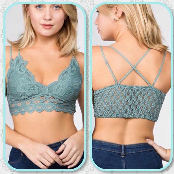 Restocked Boho Floral Anemone Light Taupe Soft Lace Bralette - Picture 5 of 6